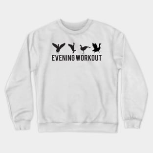 Evening Workout Black Duck Exercising Crewneck Sweatshirt